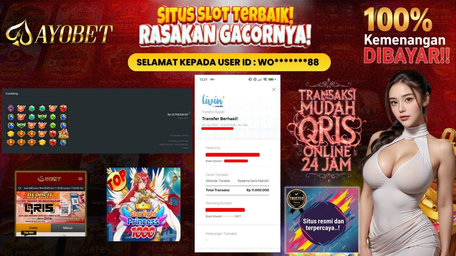 AYOBET JACKPOT SLOT STARLIGHT PRINCESS 1000